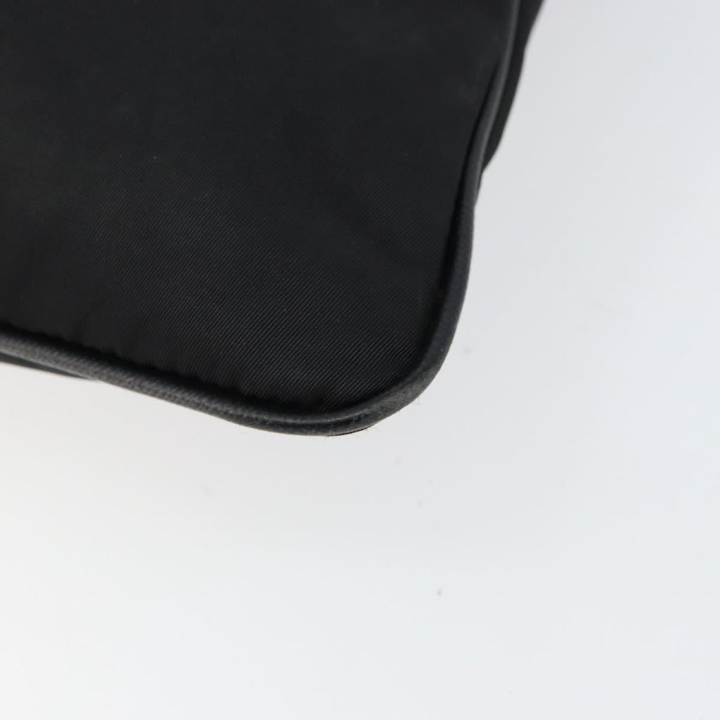 PRADA Shoulder Bag Nylon Black Gold Auth am9670