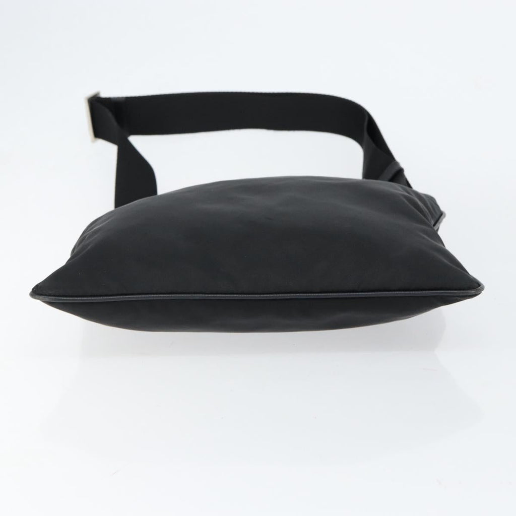 PRADA Shoulder Bag Nylon Black Gold Auth am9670