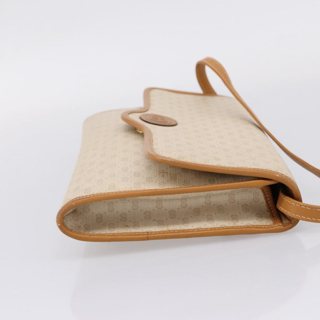 GUCCI Micro GG Supreme Shoulder Bag PVC Beige Gold Auth ar14351