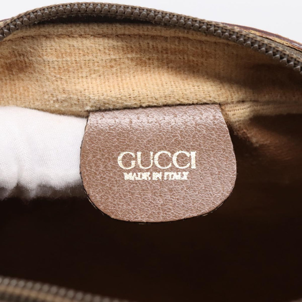 GUCCI GG Supreme Web Sherry Line Bag PVC Beige Gold 001 44 6655 Auth ar14362