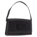 GUCCI Shoulder Bag Leather Outlet Black Silver 001 3063 Auth ar14368