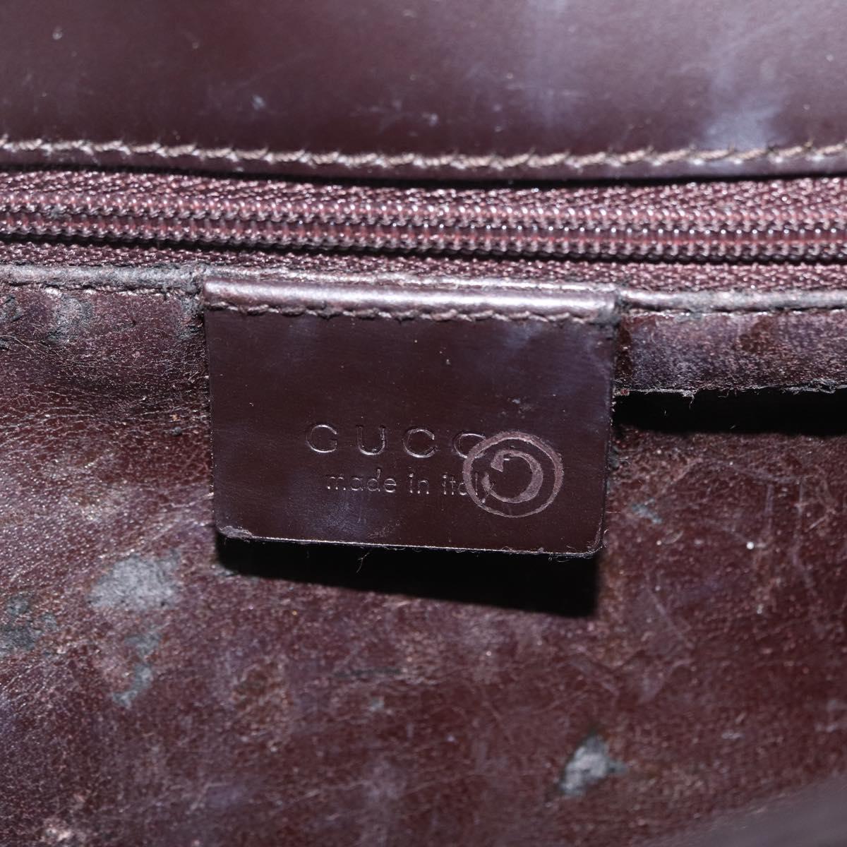 GUCCI Shoulder Bag Leather Outlet Black Silver 001 3063 Auth ar14368