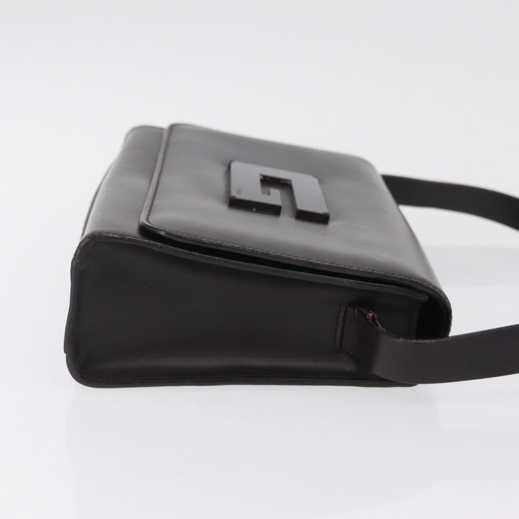 GUCCI Shoulder Bag Leather Outlet Black Silver 001 3063 Auth ar14368