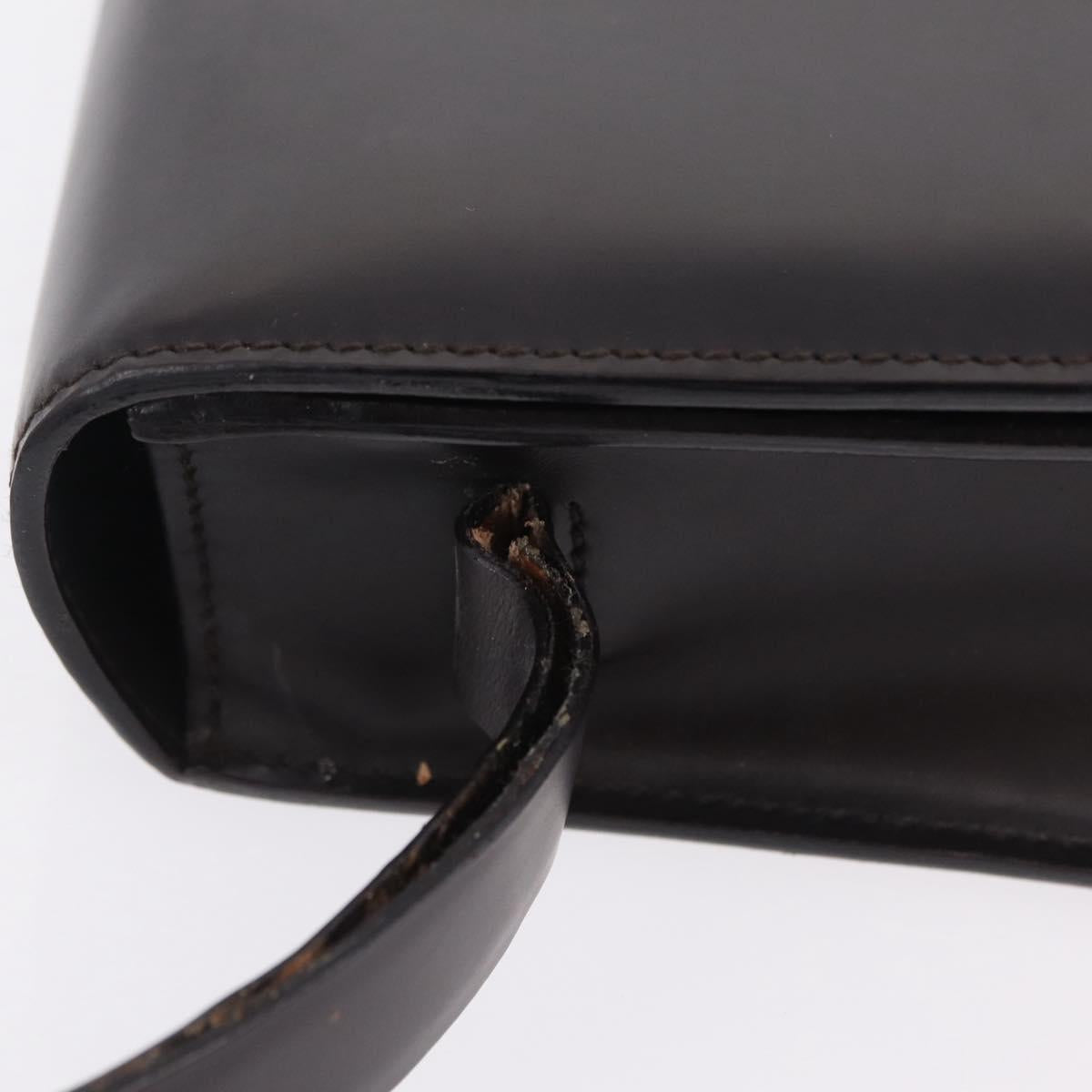 GUCCI Shoulder Bag Leather Outlet Black Silver 001 3063 Auth ar14368