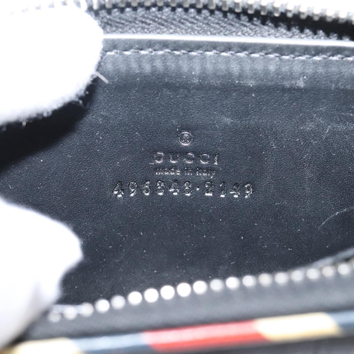 GUCCI GG Supreme Night Courier Coin Purse PVC Black Silver 496343 Auth ar14376