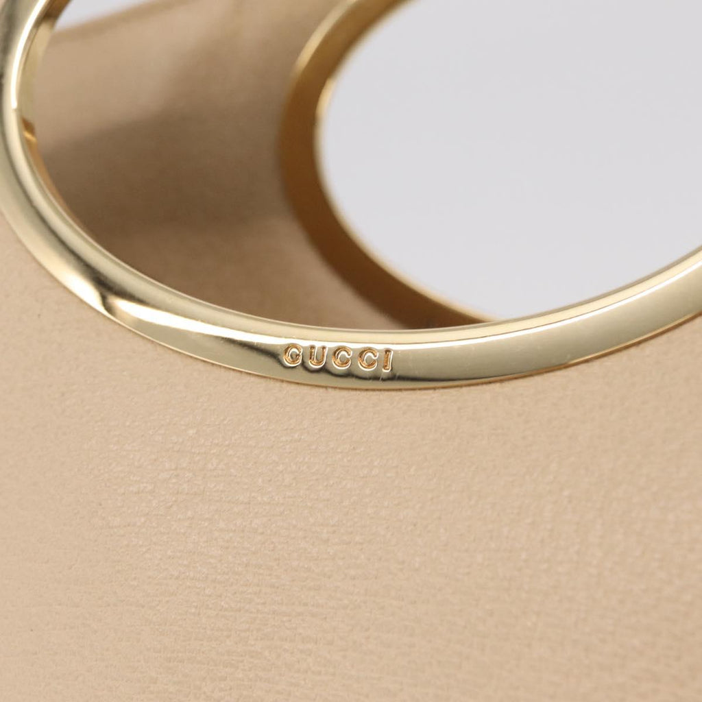 GUCCI Hand Bag Leather White Gold 002 2058 0477 0 Auth ar14378