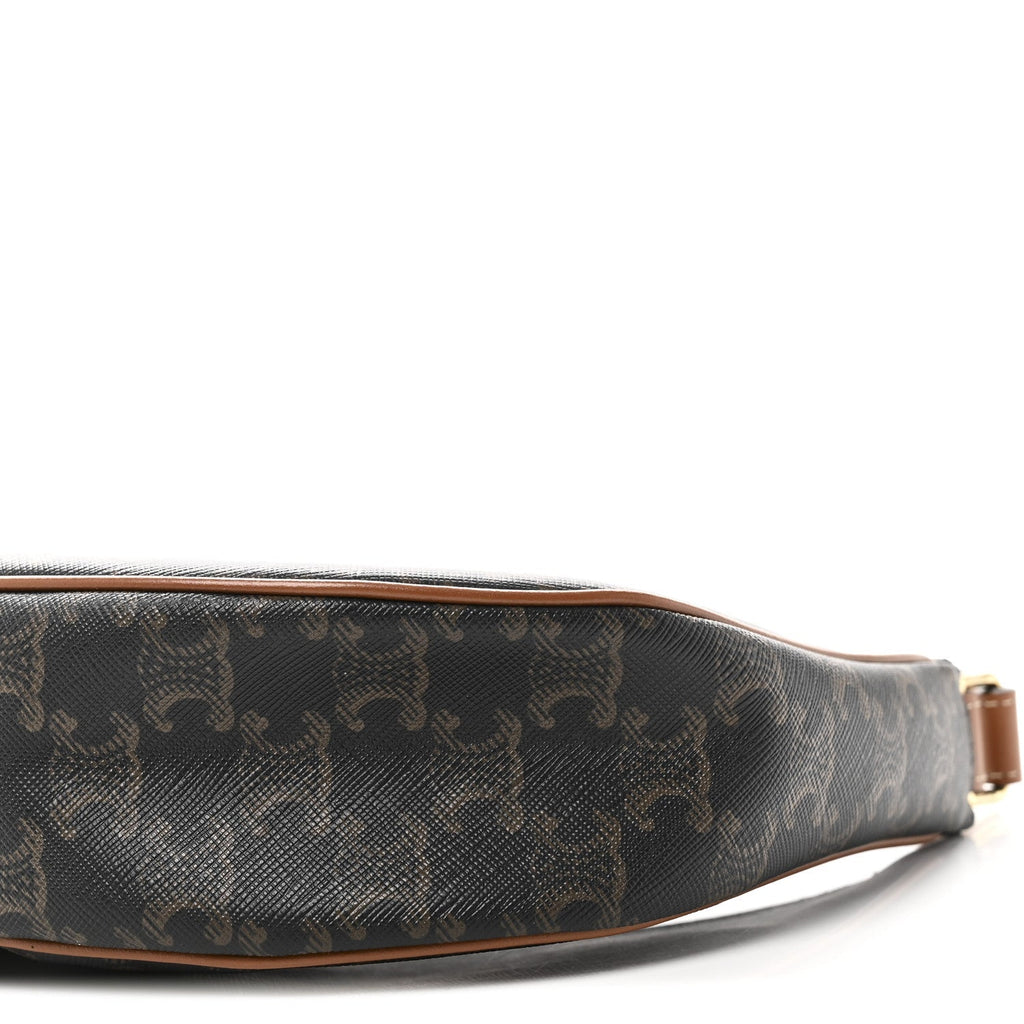 Triomphe Canvas Calfskin Ava Shoulder Bag Tan