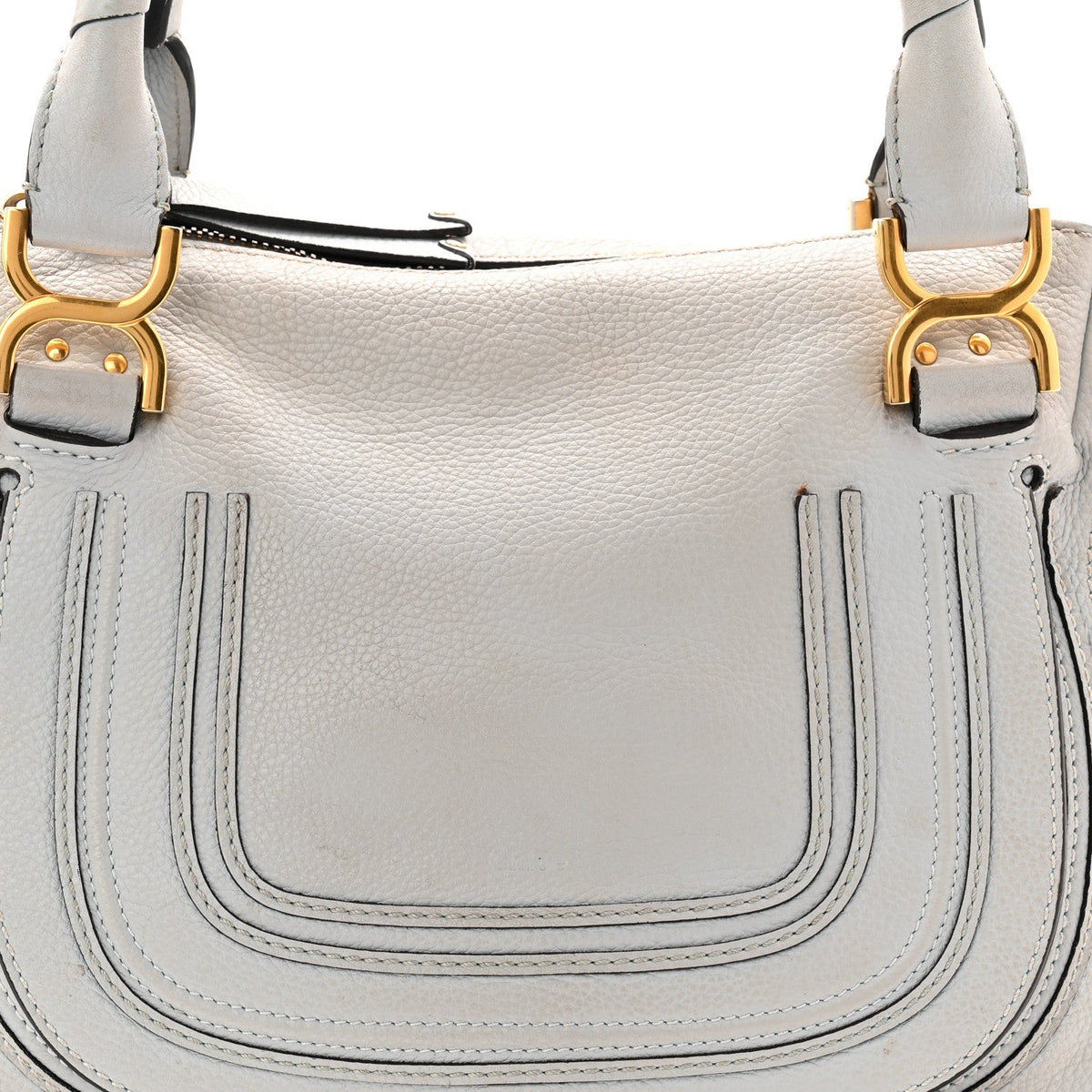 Calfskin Small Marcie Satchel Faded Blue