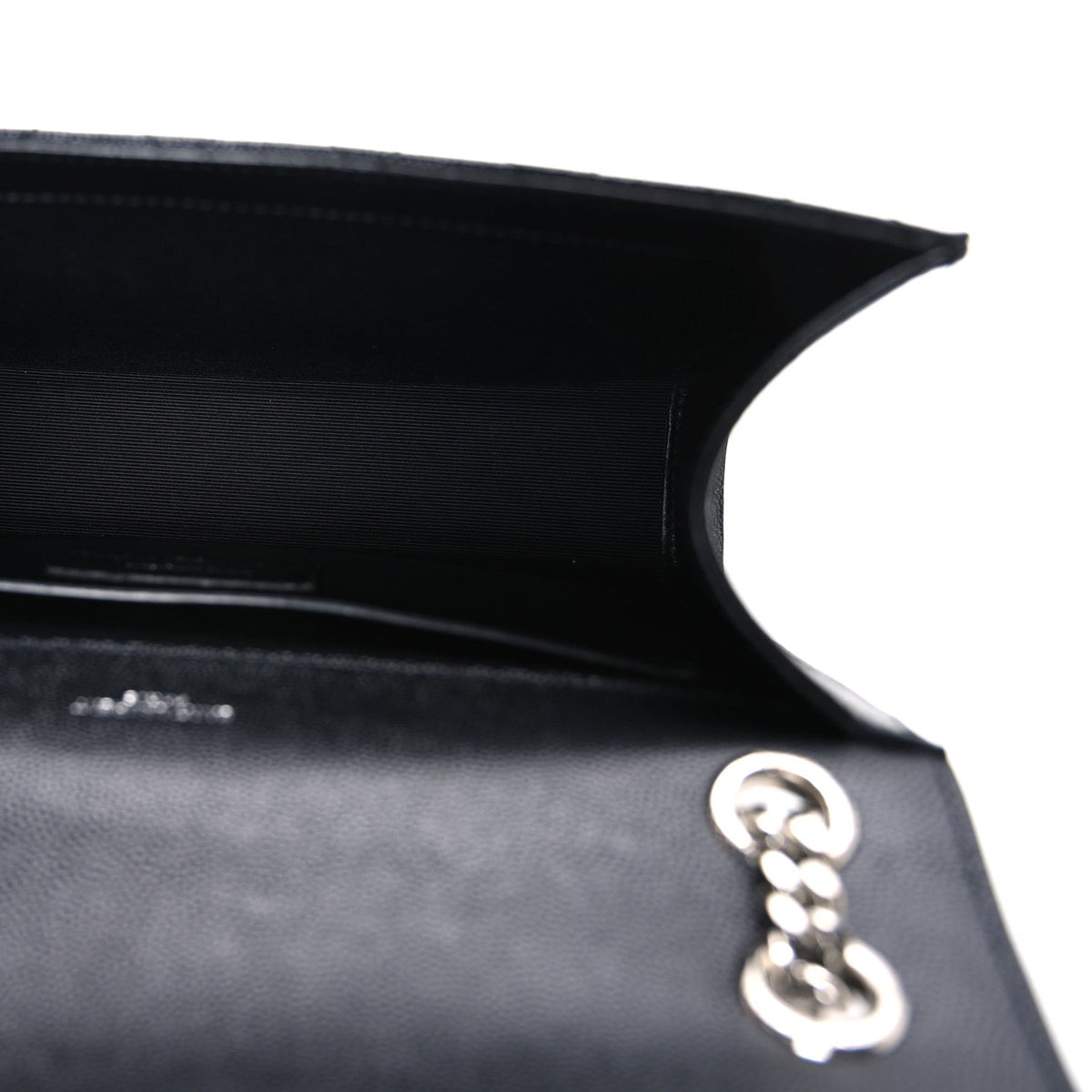 Grain De Poudre Textured Mixed Matelasse Triquilt Medium Monogram Satchel Black