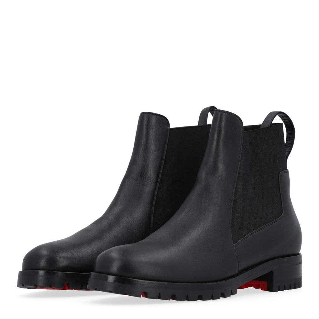 Calfskin Marchacroche Flat Chelsea Boots 39.5 Black