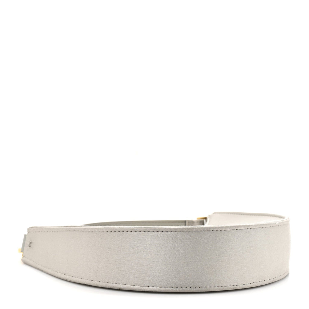 Satin Mini Crystal Vlogo Hobo Bag Silver