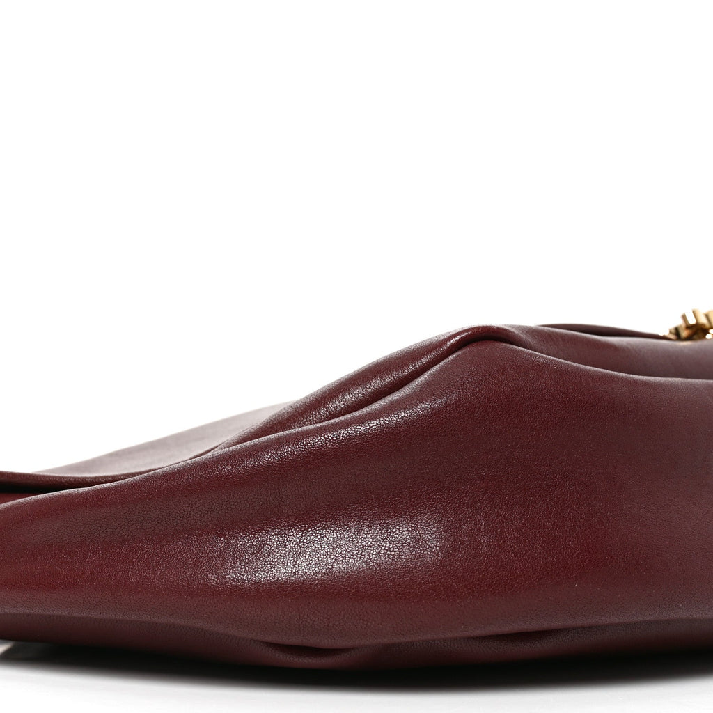 Shiny Lambskin Soft Triomphe Half Moon Bag Syrah