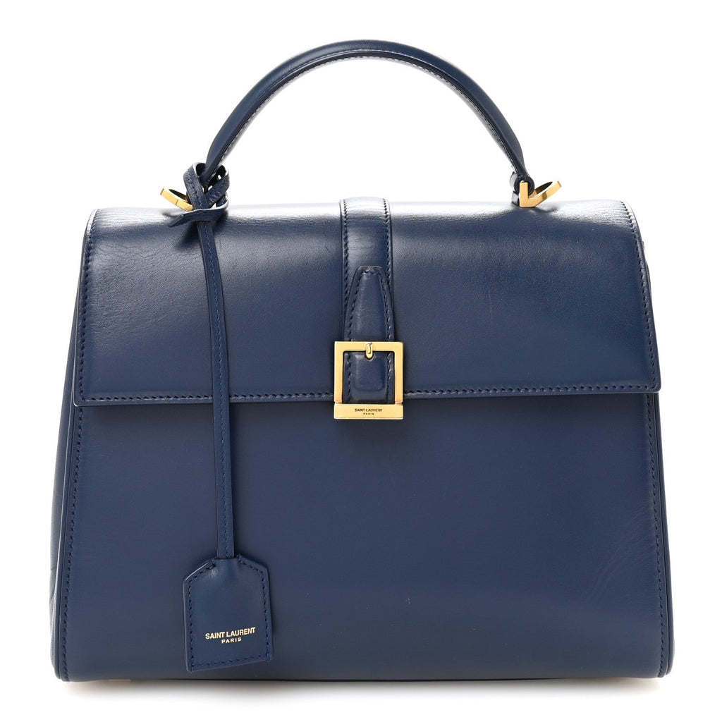 Calfskin Le Fermoir Top Handle Bag Blue