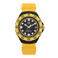 DLC Stainless Steel Rubber 38mm Formula 1 Solargraph Quartz Watch Black Yellow WBY1117