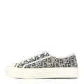 Oblique Chambray Raffia Effect Walk'N'Dior Low Top Sneakers 37 Blue Light Biscuit