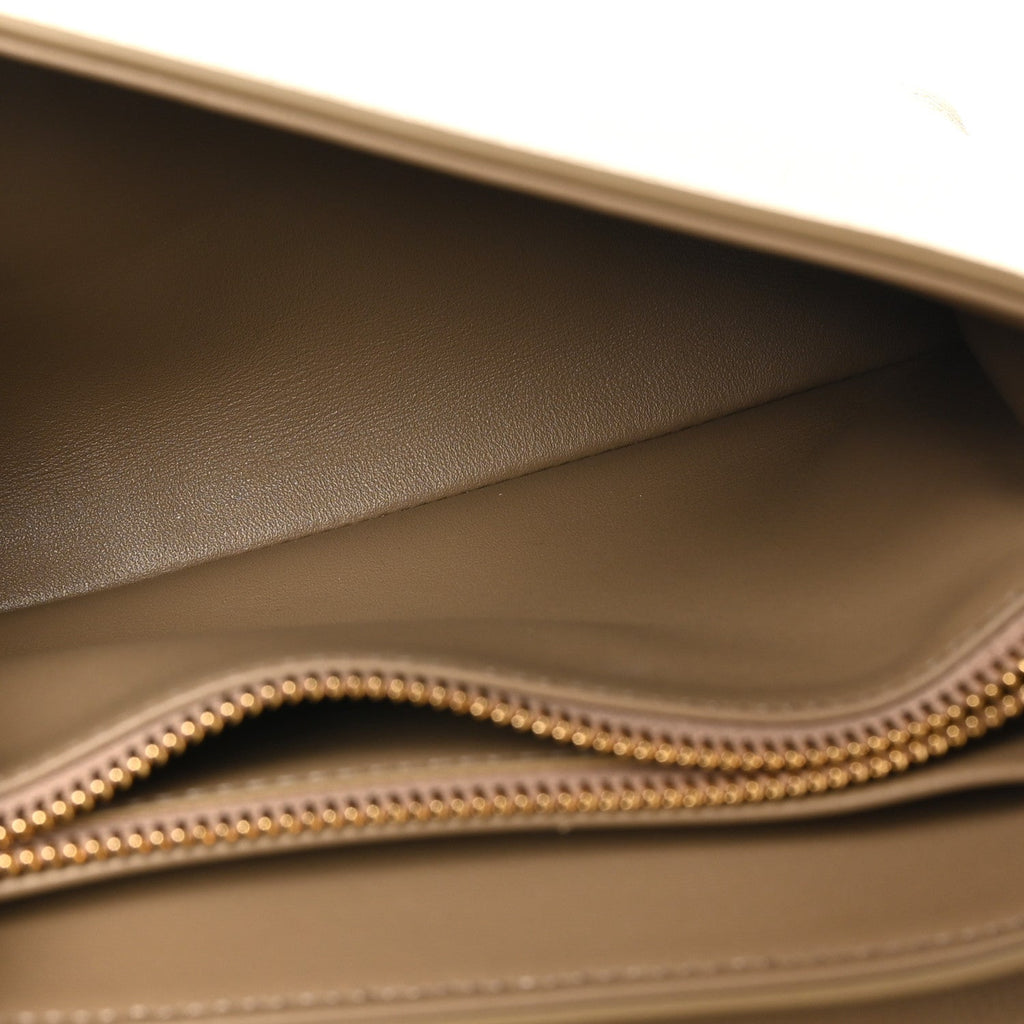 Supple Calfskin Medium Victoire Bag Brown Sepia
