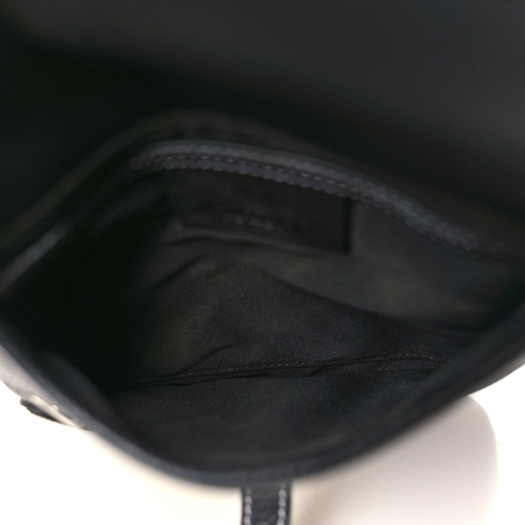 X KAWS Grained Calfskin Bee Saddle Pouch Black