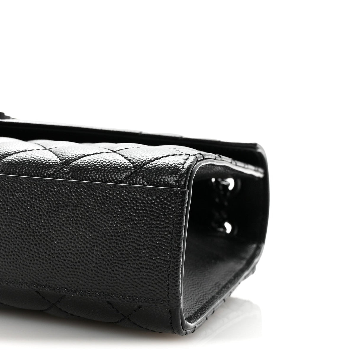 Grain De Poudre Textured Mixed Matelasse Triquilt Medium Monogram Monochrome Satchel Black