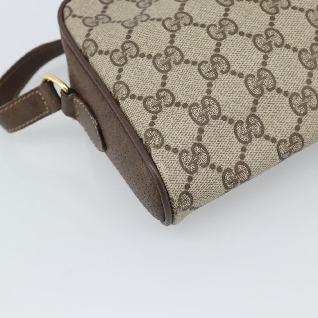 GUCCI GG Supreme Web Sherry Line Bag PVC Beige Gold 116 02 089 Auth BA13711