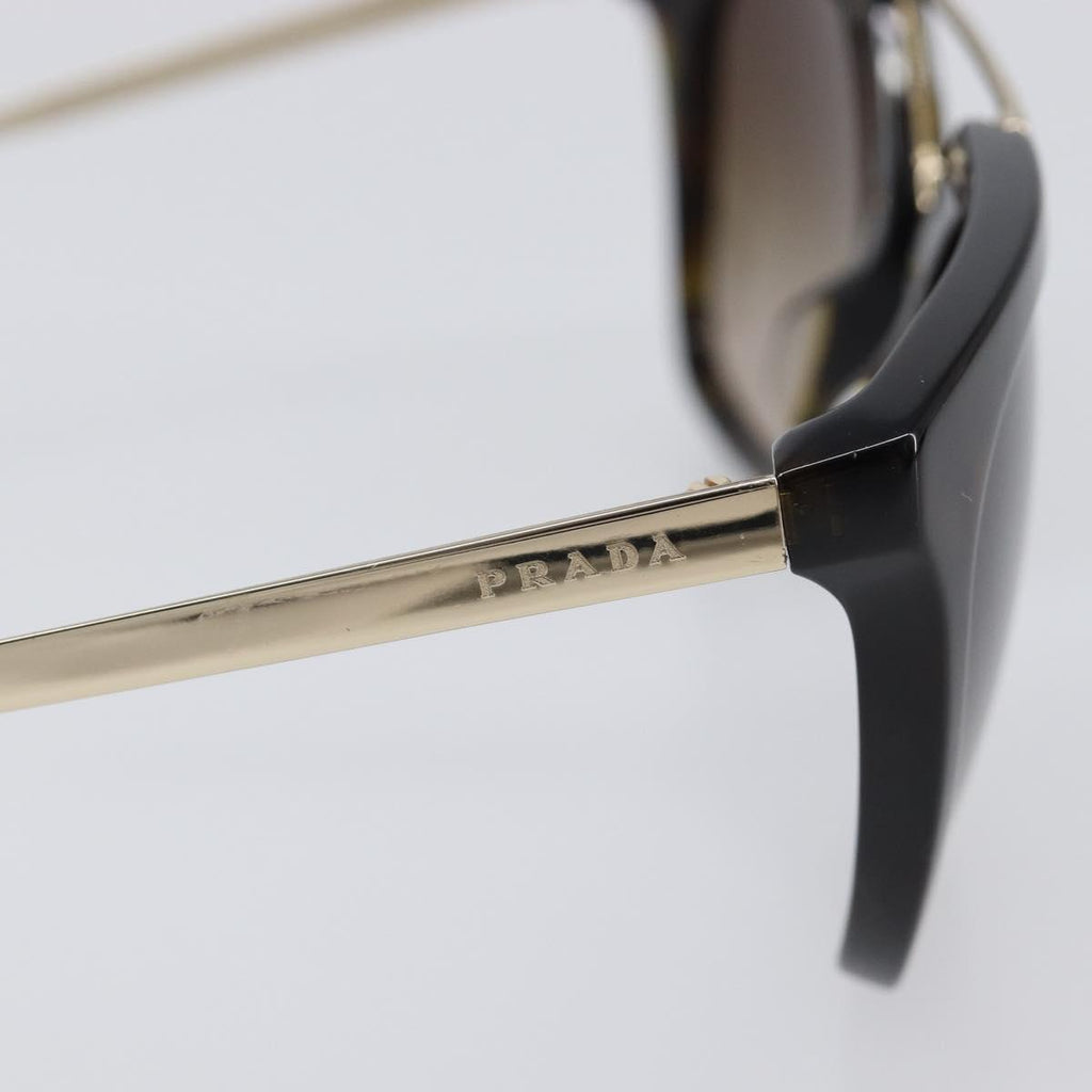 PRADA Sunglasses Plastic Black Gold Tone Auth BA15440