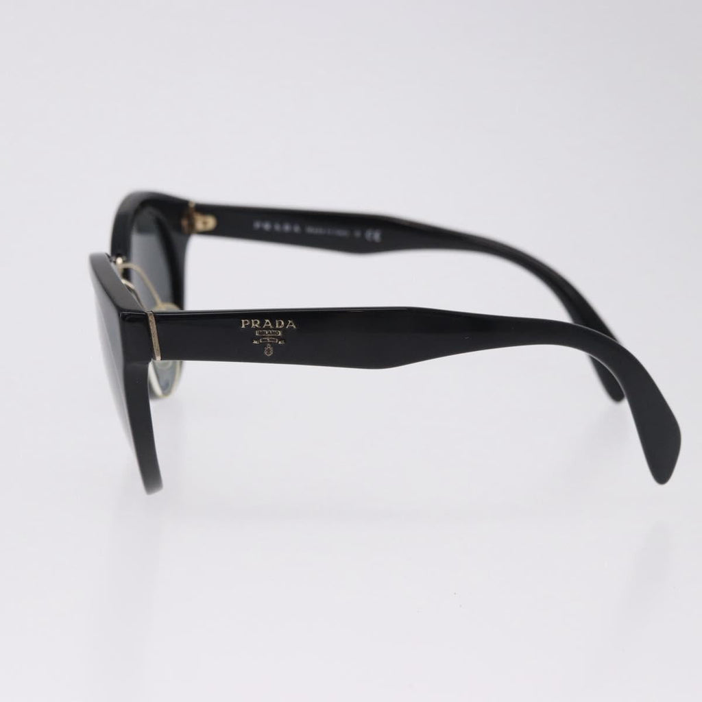 PRADA Sunglasses Plastic Black Gold Tone Auth BA15442