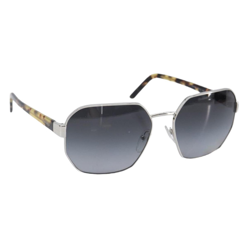 PRADA Sunglasses Metal Brown Silver Auth BA15585