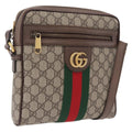 GUCCI GG Supreme Web Sherry Line Bag PVC Beige Gold 547926 Auth BA15831V
