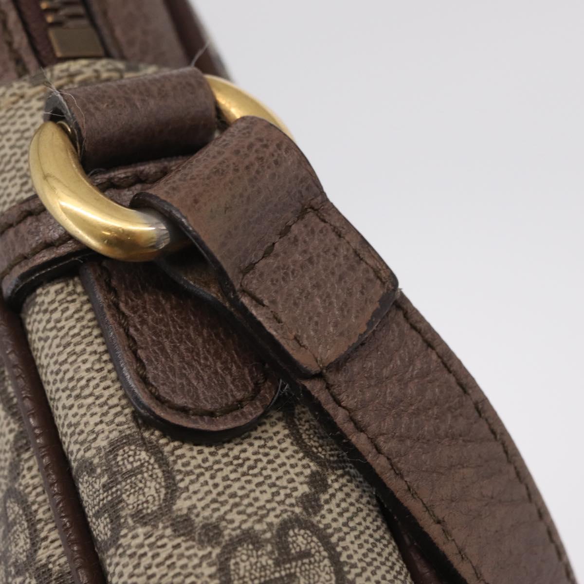 GUCCI GG Supreme Web Sherry Line Bag PVC Beige Gold 547926 Auth BA15831V