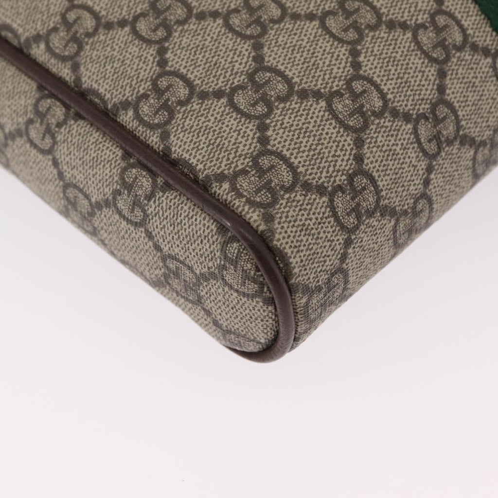 GUCCI GG Supreme Web Sherry Line Bag PVC Beige Gold 547926 Auth BA15831V