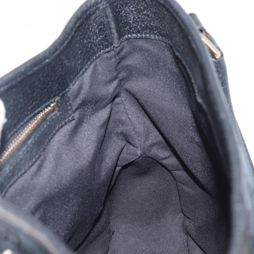 GUCCI GG Canvas Jackie Hand Bag Black Gold 145817 Auth BA15843V