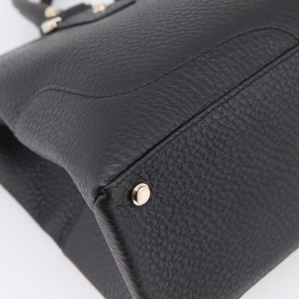 GUCCI Hand Bag Leather Black Gold 131325 Auth BA15848V