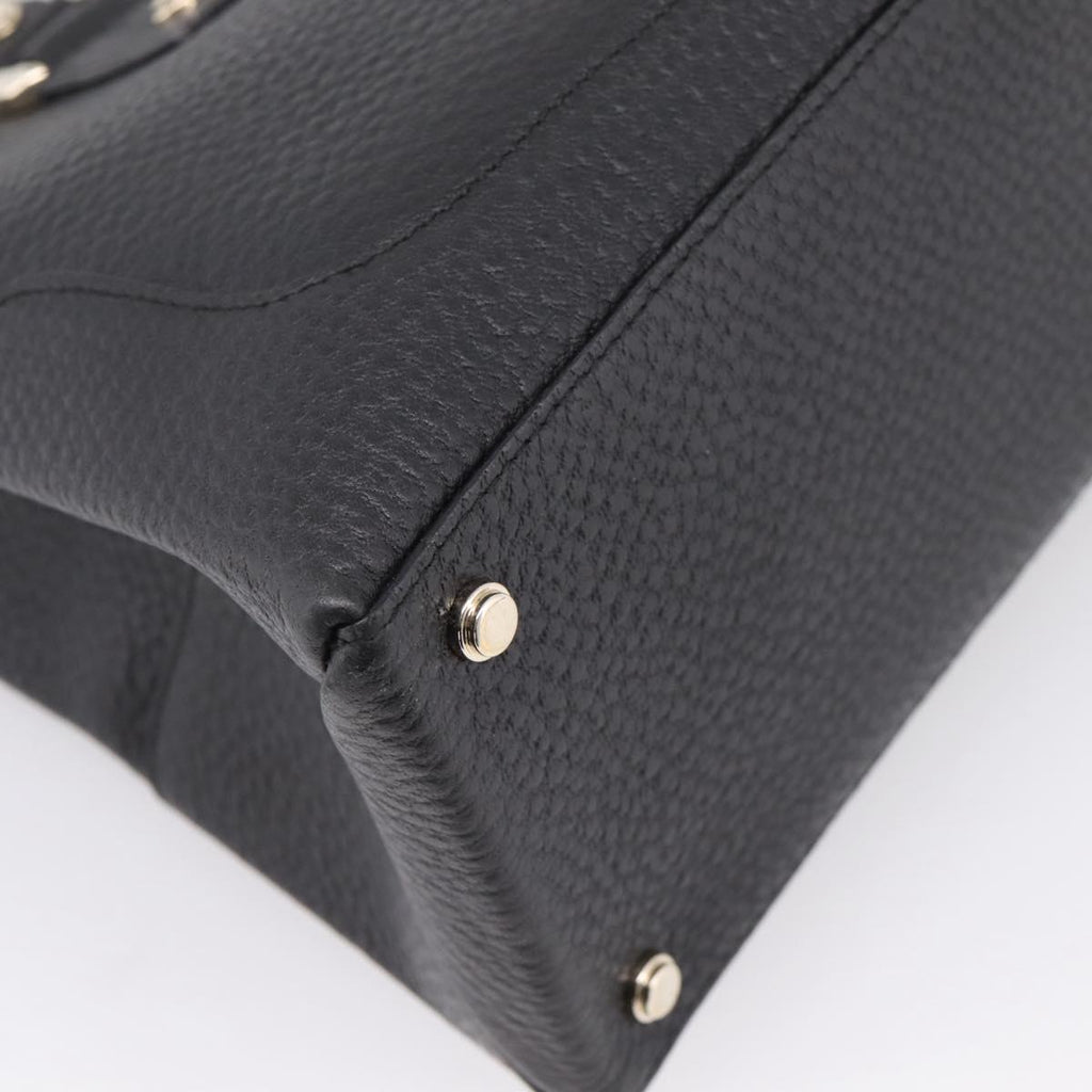 GUCCI Hand Bag Leather Black Gold 131325 Auth BA15848V