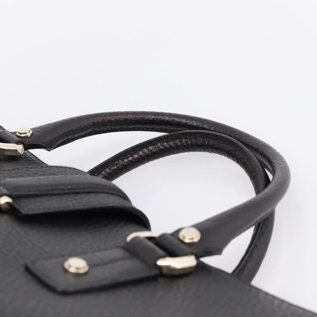 GUCCI Hand Bag Leather Black Gold 131325 Auth BA15848V