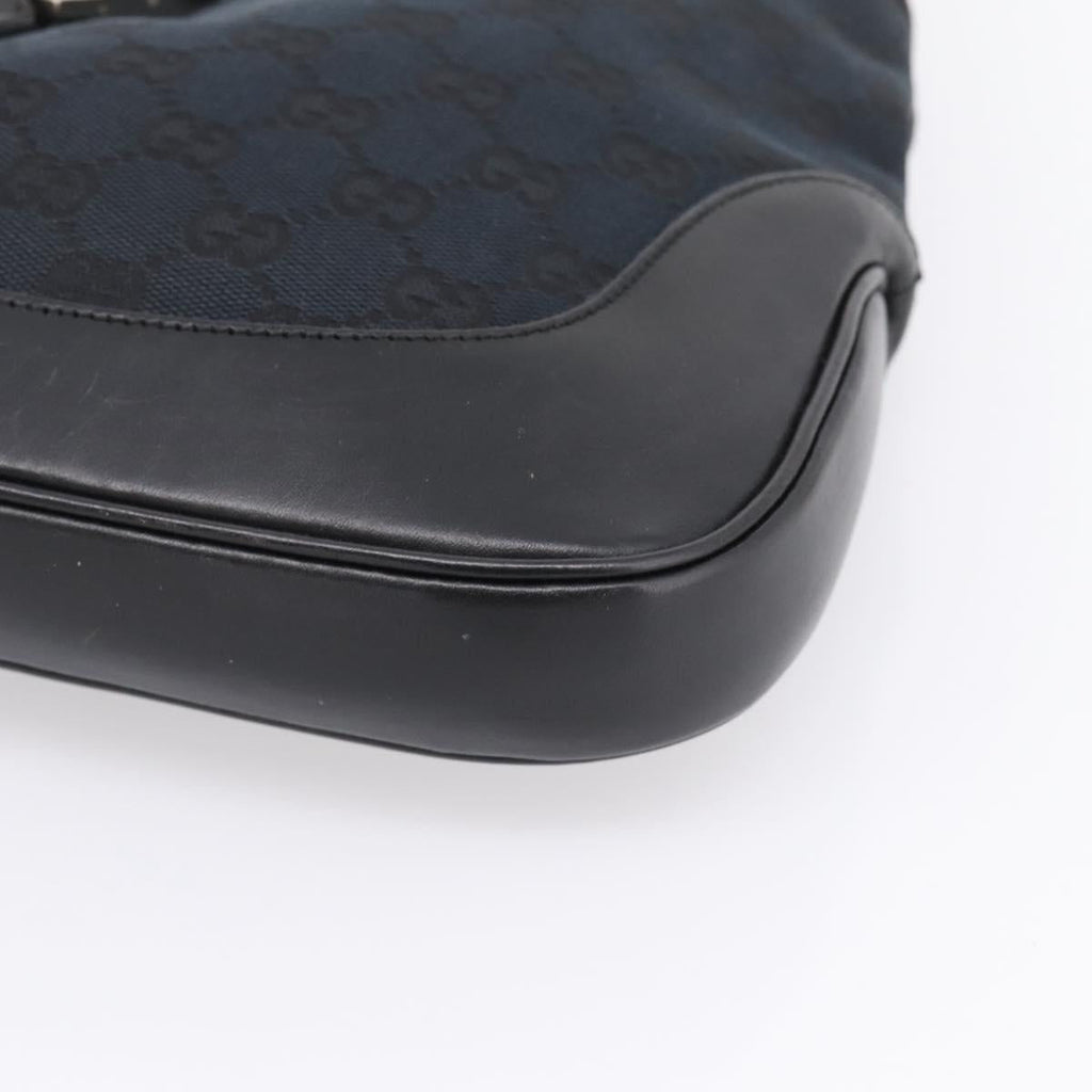 GUCCI GG Canvas Shoulder Bag Black Silver 001 3306 Auth BA15854V