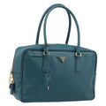PRADA Galleria Hand Bag Saffiano leather Green Gold Auth BA15894V