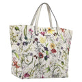 GUCCI Flora Tote Bag Canvas White 282439 Auth BA15910V