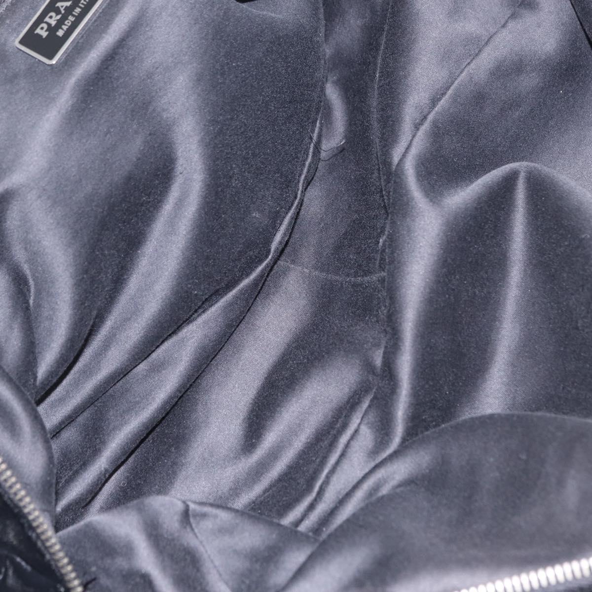 PRADA Hand Bag Velor Black Silver Auth BA15923V
