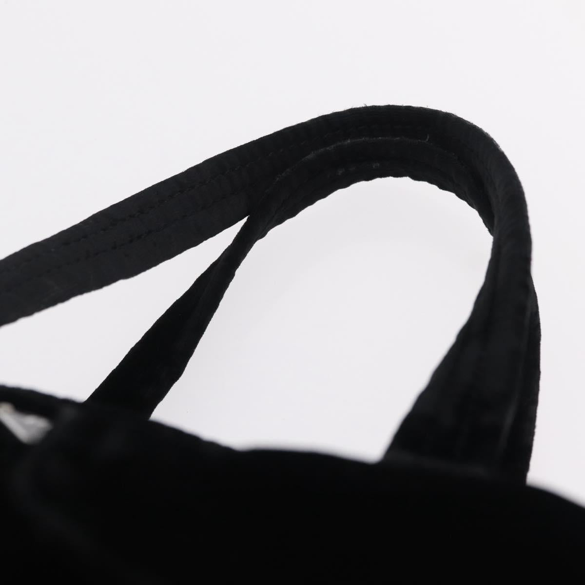 PRADA Hand Bag Velor Black Silver Auth BA15923V