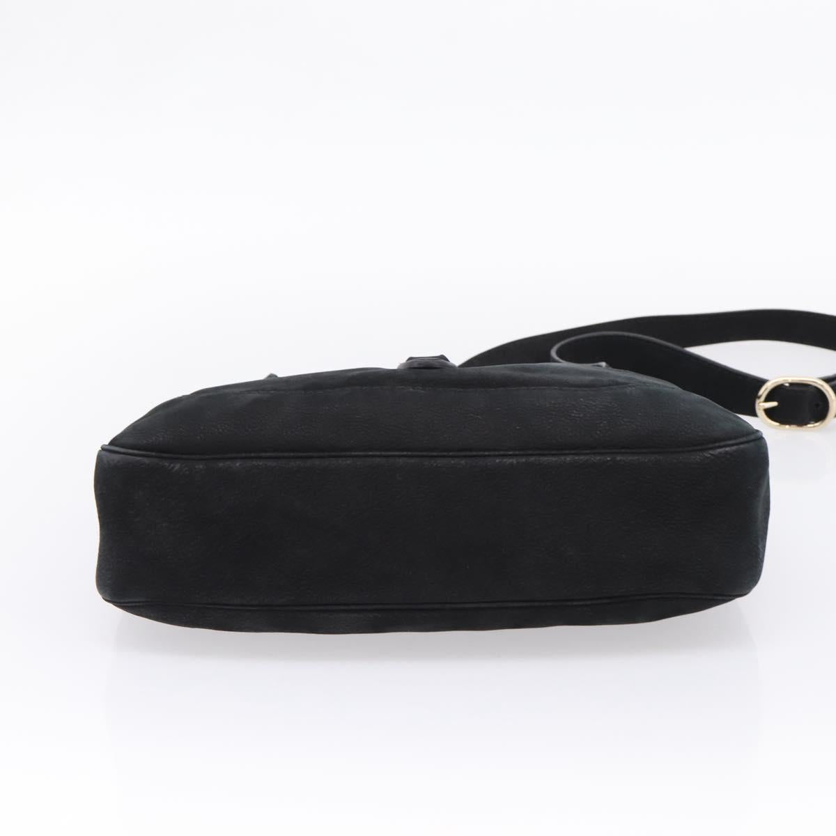 GUCCI New Jackie Shoulder Bag Leather Black Gold 277520 Auth BA15959V