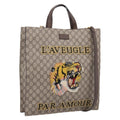 GUCCI GG Supreme Tote Bag PVC 2way Beige Gold 450950 Auth BA15961V