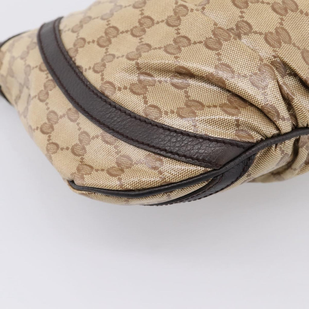 GUCCI GG Crystal Shoulder Bag Coated Canvas Outlet Beige 265691 Auth BA16190
