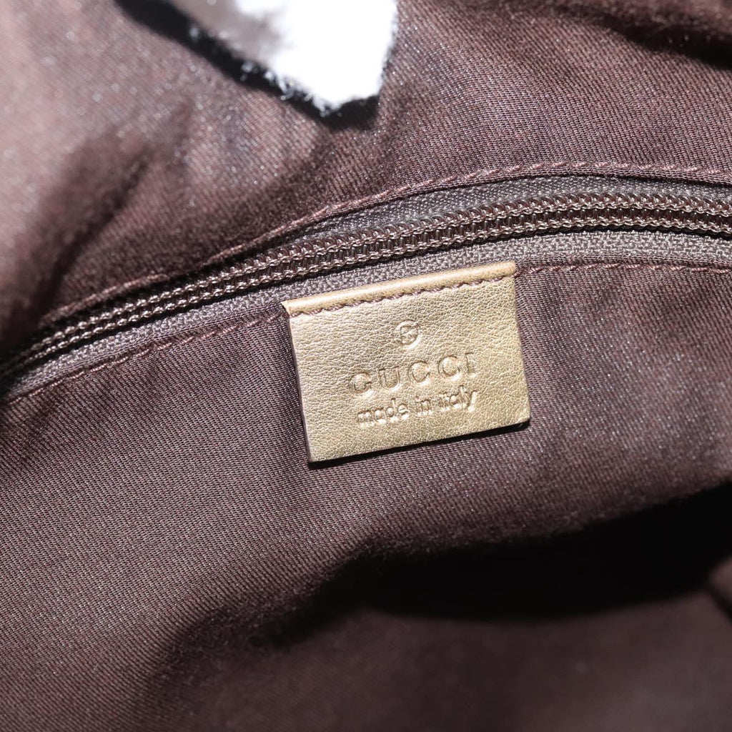 GUCCI GG Canvas Shoulder Bag Beige Gold Tone 145857 Auth BA16341A