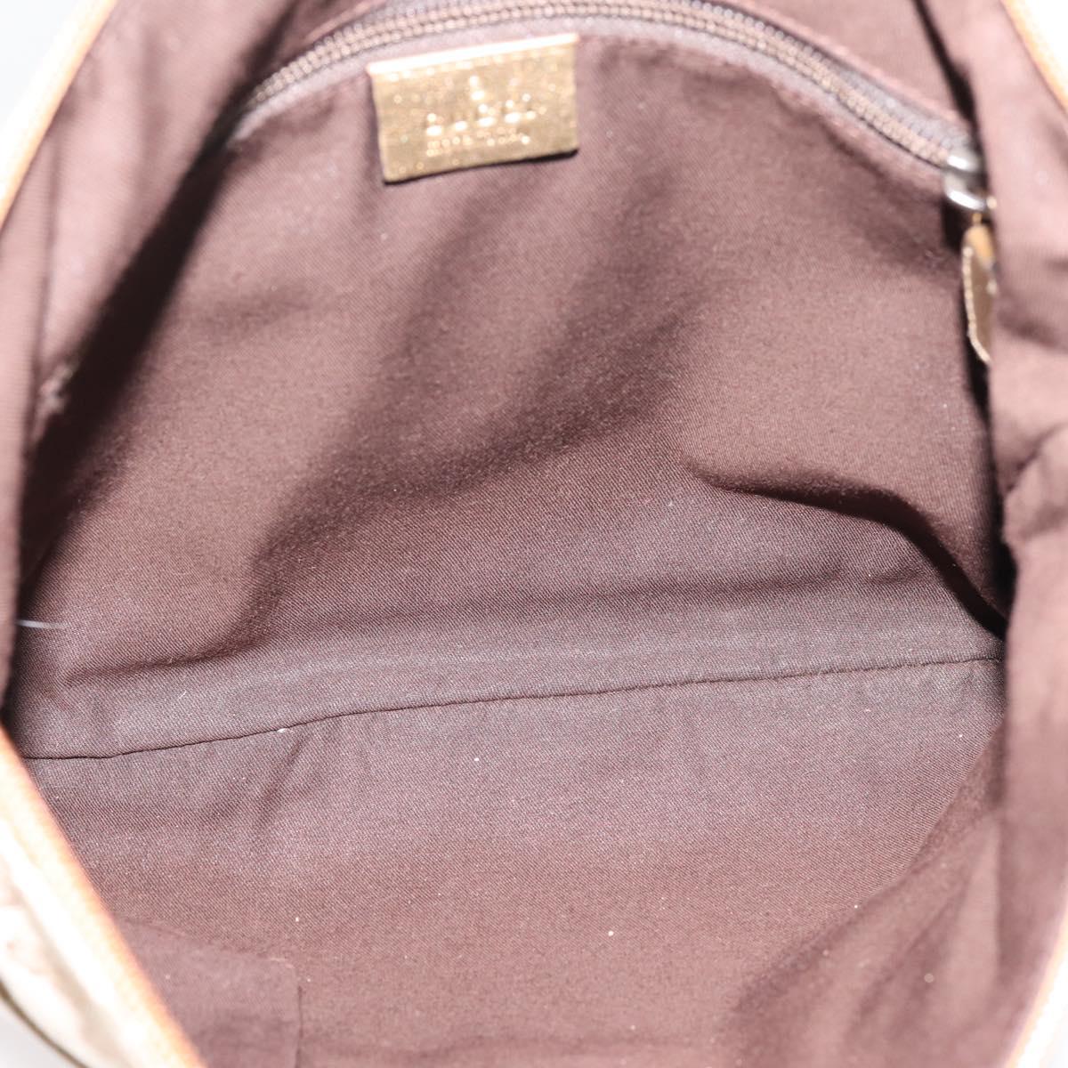 GUCCI GG Canvas Shoulder Bag Beige Gold Tone 145857 Auth BA16341A