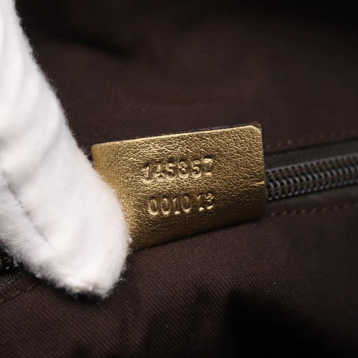 GUCCI GG Canvas Shoulder Bag Beige Gold Tone 145857 Auth BA16341A
