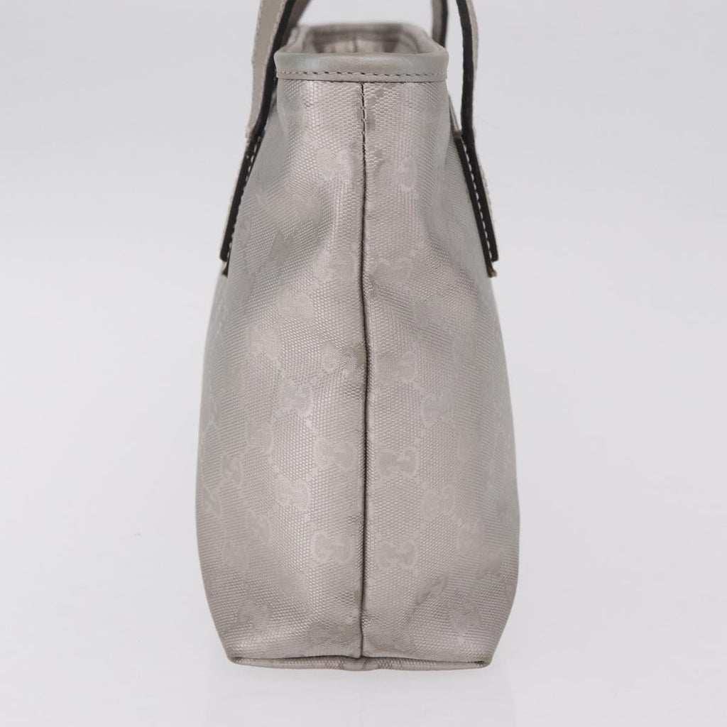 GUCCI GG Implementation Hand Bag PVC Silver 211138 Auth BA16353