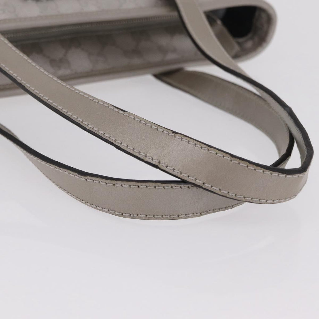 GUCCI GG Implementation Hand Bag PVC Silver 211138 Auth BA16353