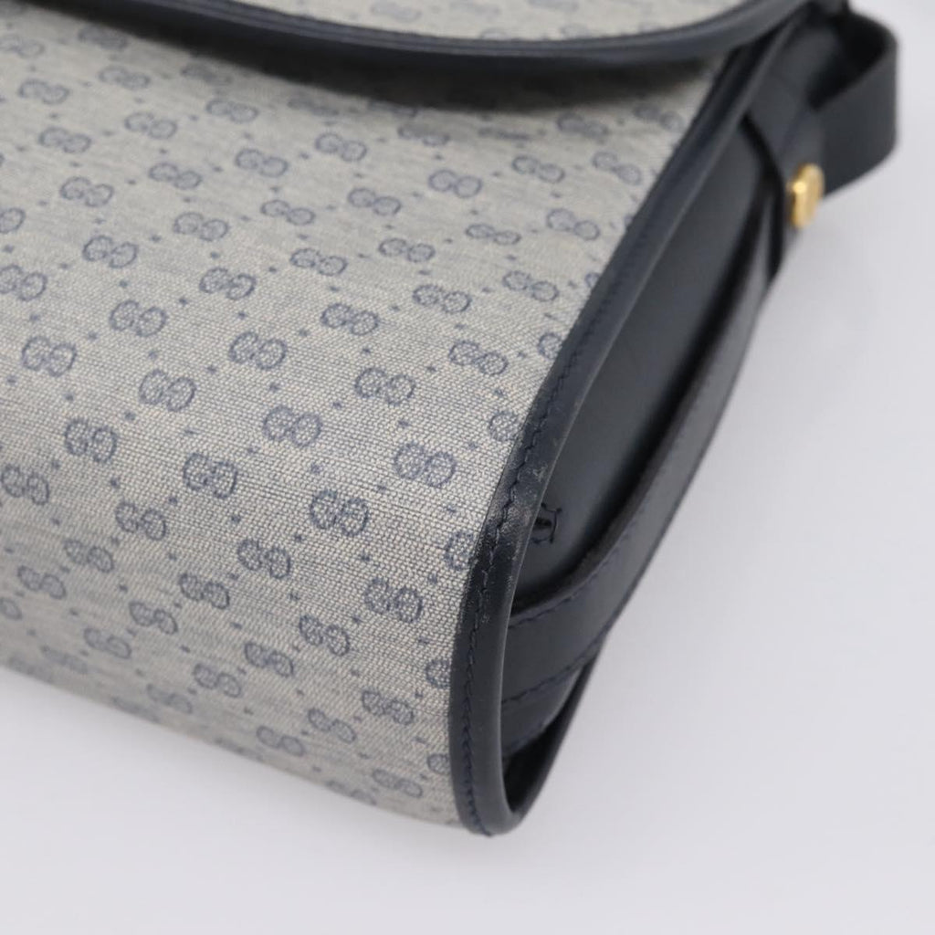 GUCCI Micro GG Supreme Shoulder Bag PVC Navy Gold 001 14 0712 Auth BA16361
