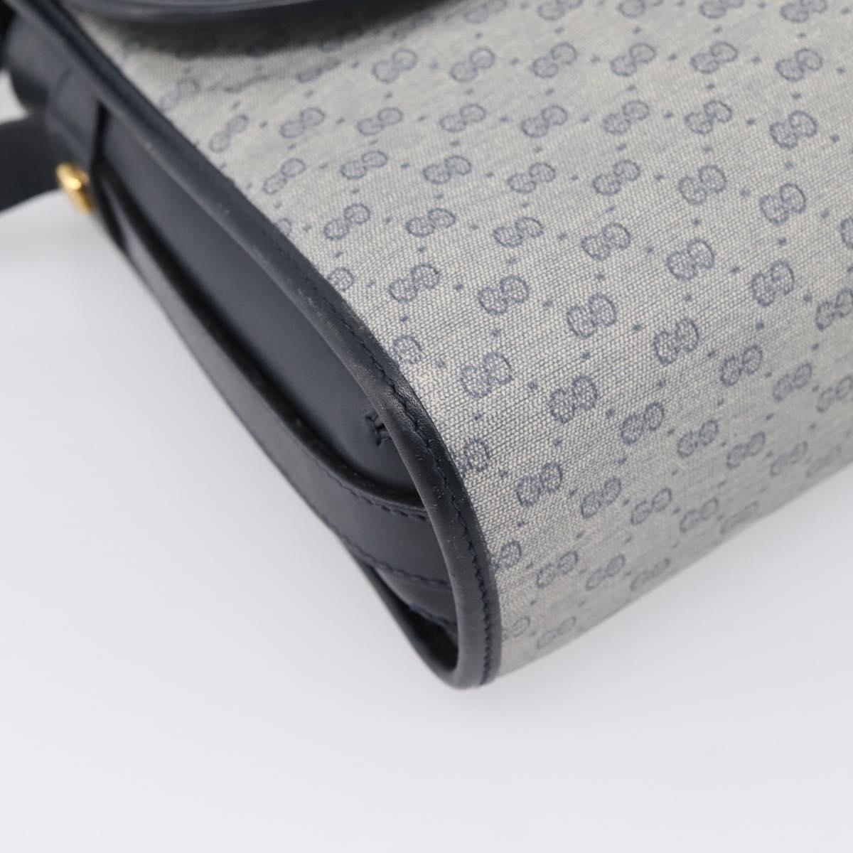 GUCCI Micro GG Supreme Shoulder Bag PVC Navy Gold 001 14 0712 Auth BA16361