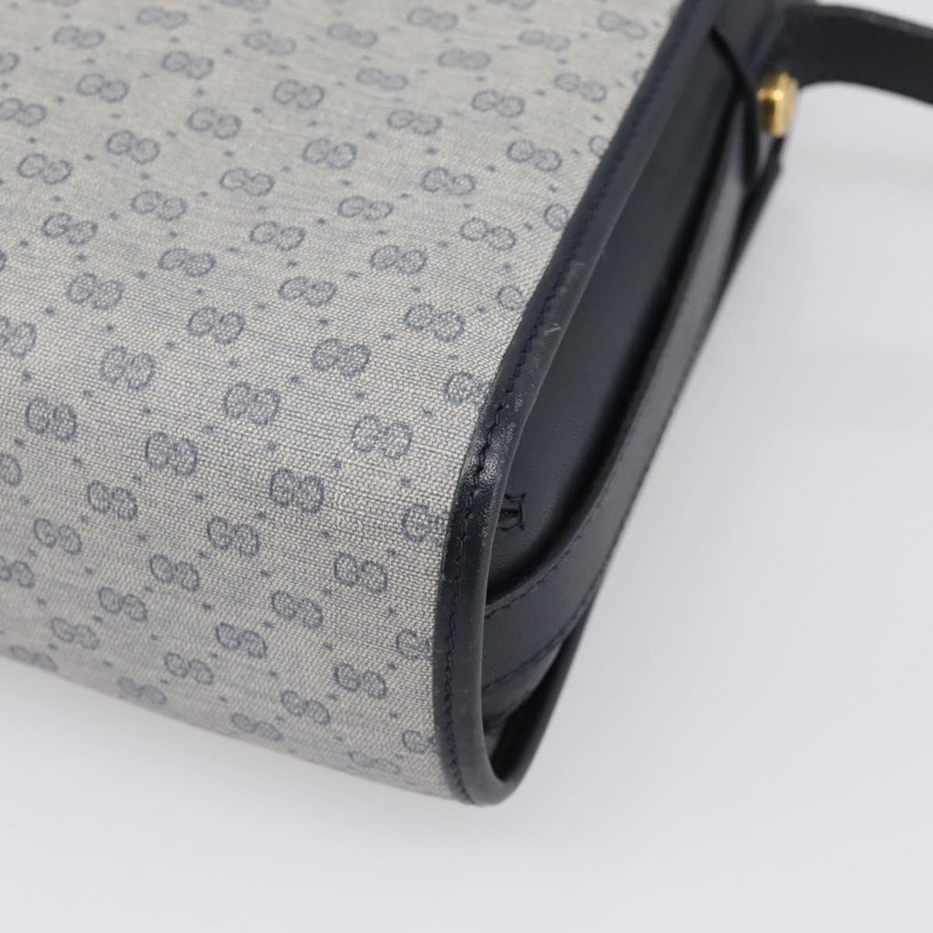 GUCCI Micro GG Supreme Shoulder Bag PVC Navy Gold 001 14 0712 Auth BA16361