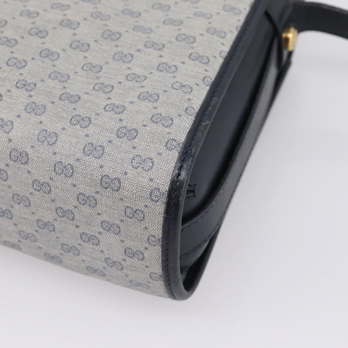 GUCCI Micro GG Supreme Shoulder Bag PVC Navy Gold 001 14 0712 Auth BA16361